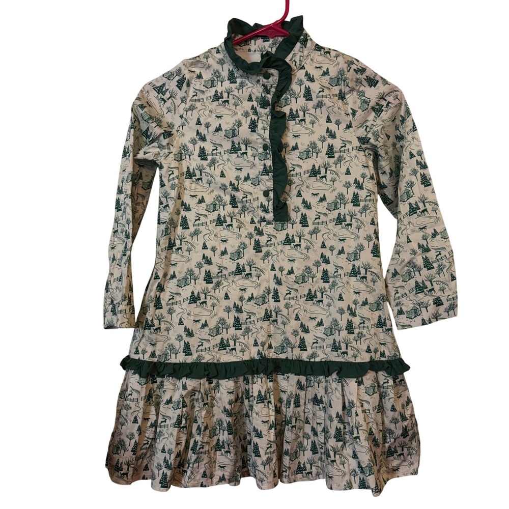 Shop the Mint Girls Dress Mandy Cream Toile Babydoll Dress Holiday Theme